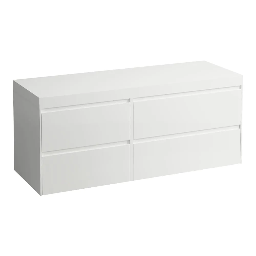 LAUFEN LANI Modulární sestava 1400, umyvadlová deska 65 mm (.260 bílá mat), bez výřezu, se 4 zásuvkami: zásuvkový element 800 pravý + zásuvkový element 600 levý 1370 x 495 x 580 mm #H4045811129901 - 260 - Bílá mat