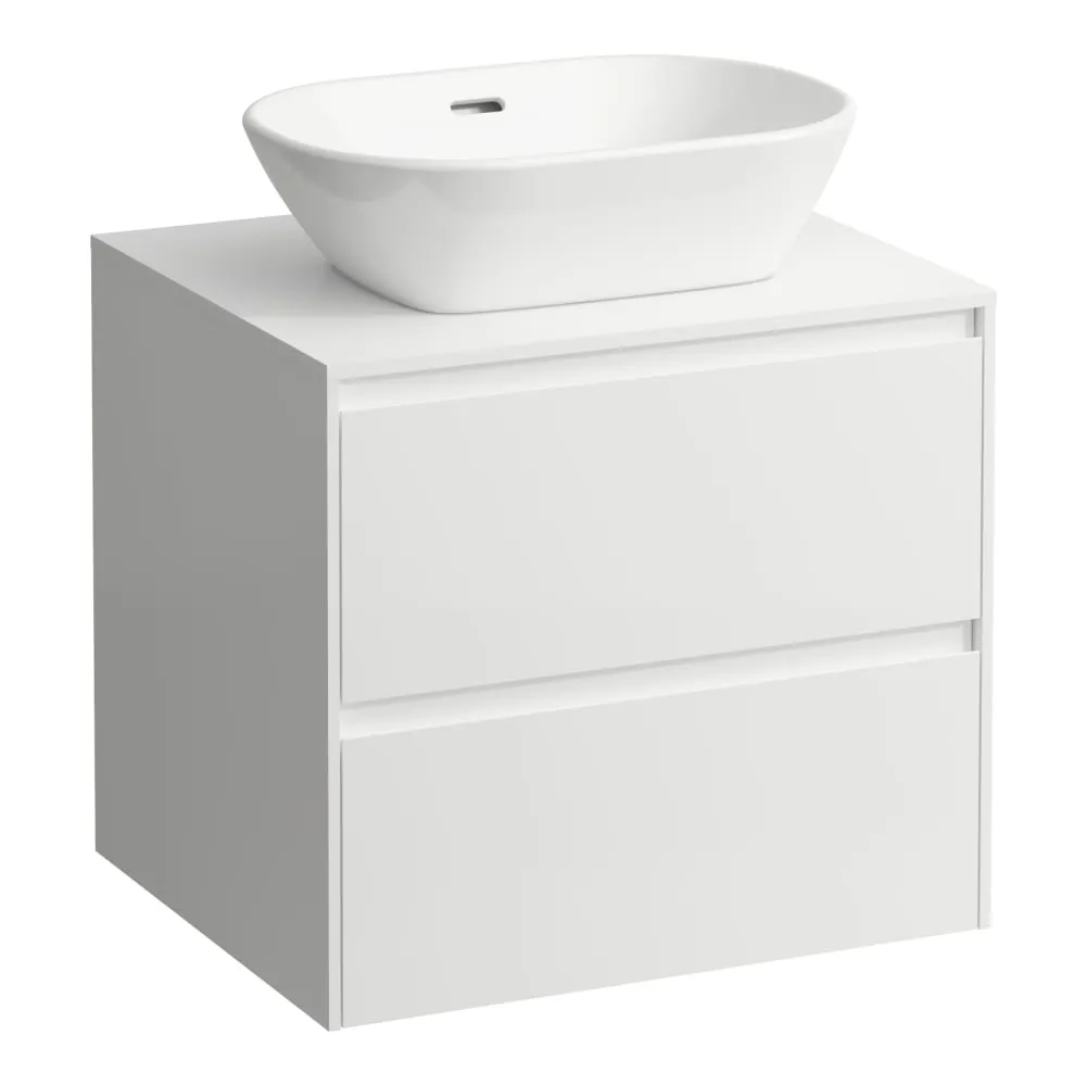 LAUFEN LANI Zásuvkový element 600, se 2 zásuvkami, s výřezem uprostřed, top 12 mm 585 x 495 x 525 mm #H4043011122661 - 260 - Bílá mat