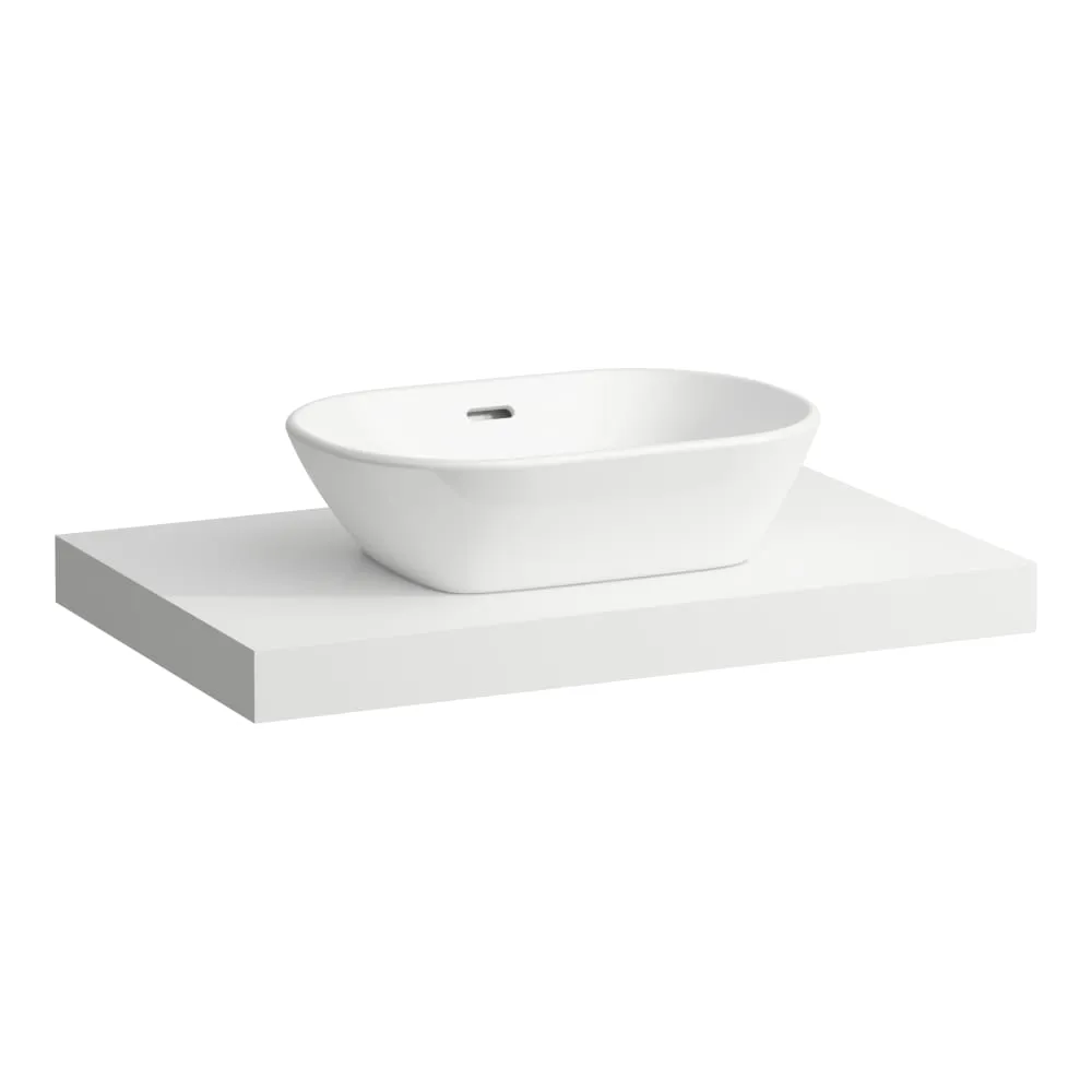 LAUFEN LANI Umyvadlová deska 800, s výřezem uprostřed, tloušťka: 65 mm, vč. 2 nástěnných držáků 785 x 495 x 65 mm #H4046511122661 - 260 - Bílá mat