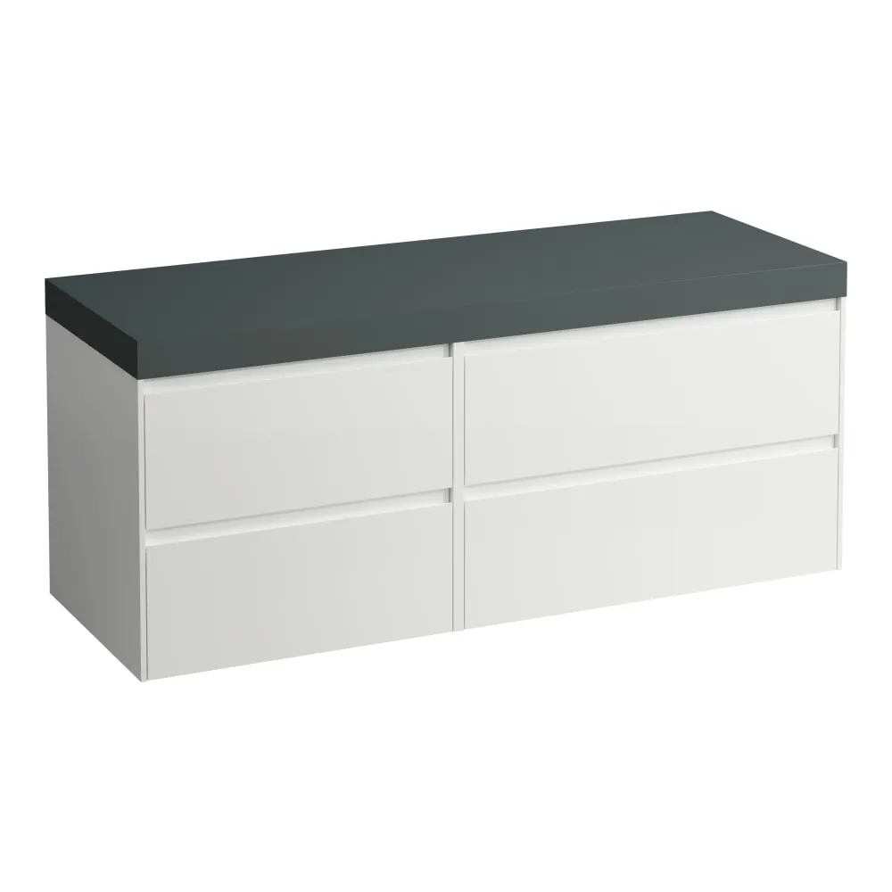 LAUFEN LANI Modulární sestava 1400, umyvadlová deska 65 mm (.266 šedá traffic), bez výřezu, se 4 zásuvkami: zásuvkový element 800 pravý + zásuvkový element 600 levý 1370 x 495 x 580 mm #H4055811129901 - 260 - Bílá mat