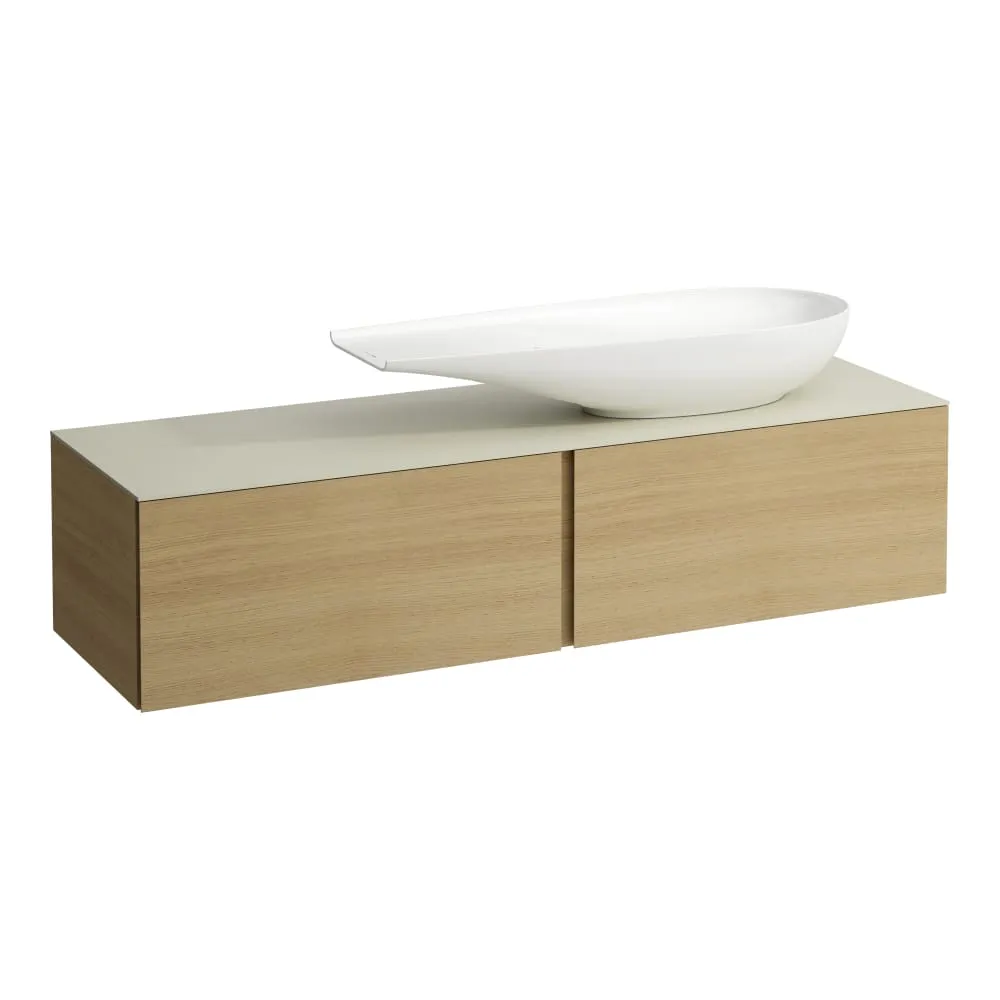 LAUFEN ILBAGNOALESSI Zásuvkový element 1600, se 2 zásuvkami, s výřezem vpravo, s vrchní deskou Calce Avorio, pro umyvadlo H818974 1600 x 500 x 370 mm #H4313430979901 - 250 - Světlý dub