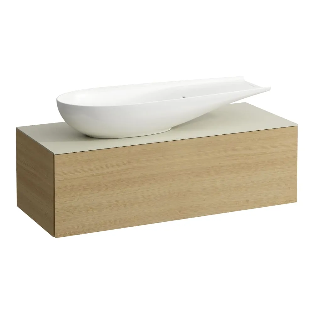 LAUFEN ILBAGNOALESSI Zásuvkový element 1200, s jednou zásuvkou, s výřezem vlevo, s vrchní deskou Calce Avorio, pro umyvadlo H818974 1200 x 500 x 370 mm #H4313220979991 - 250 - Světlý dub