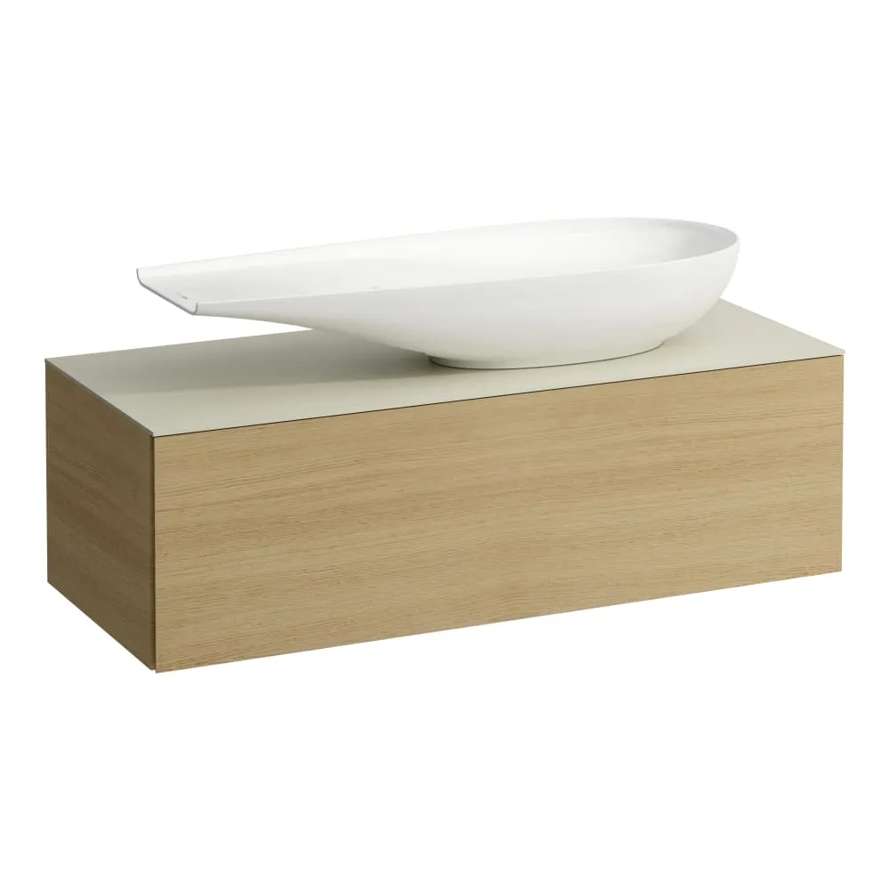 LAUFEN ILBAGNOALESSI Zásuvkový element 1200, s jednou zásuvkou, s výřezem vpravo, s vrchní deskou Calce Avorio, pro umyvadlo H818974 1200 x 500 x 370 mm #H4313230972501 - 250 - Světlý dub
