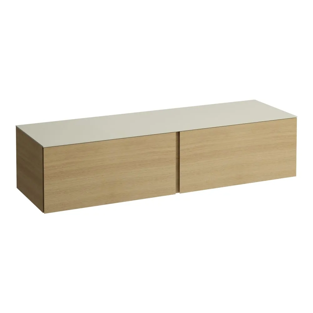 LAUFEN ILBAGNOALESSI Zásuvkový element 1600, se 2 zásuvkami, bez výřezu, s vrchní deskou Calce Avorio 1600 x 500 x 370 mm #H4313300972501 - 250 - Světlý dub