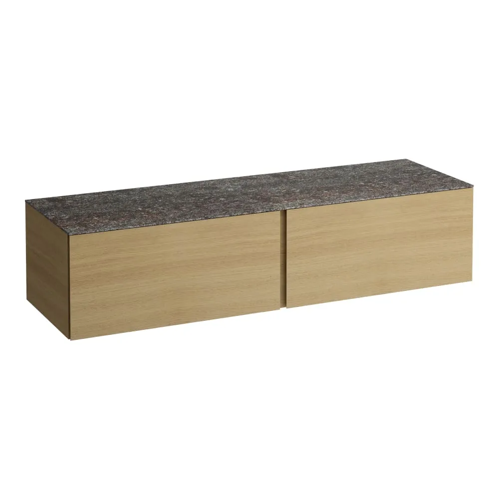 LAUFEN ILBAGNOALESSI Zásuvkový element 1600, se 2 zásuvkami, bez výřezu, s vrchní deskou Marrone Naturale 1600 x 500 x 370 mm #H4323300979901 - 250 - Světlý dub