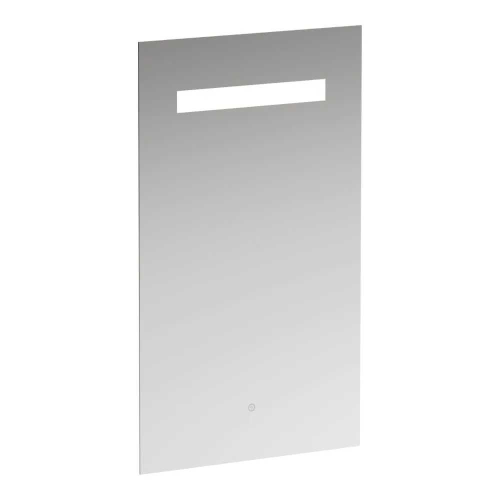 LAUFEN LEELO Zrcadlo, 450 mm v hliníkovém rámu s vodorovným LED osvětlením, 1 dotykový senzor (Zap/Vyp/Stmívání), 4000 K, IP44 450 x 40 x 800 mm #H4476129501441