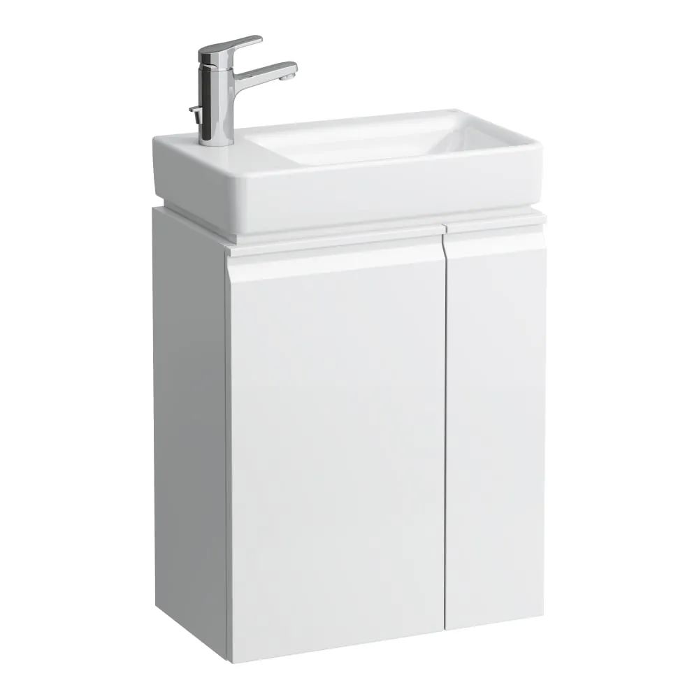 LAUFEN PRO S Umývátko asymetrické levé H815955 se skříňkou, vč. sifonu a upevňovací sady 480 x 280 x 690 mm #H8629654631041 - 463 - Bílá