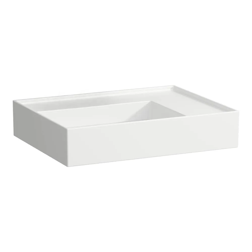 LAUFEN Kartell LAUFEN Umyvadlo, polička vpravo, se speciálním skrytým vývodem 600 x 460 x 120 mm #H810334A001121 - 000 - Bílá