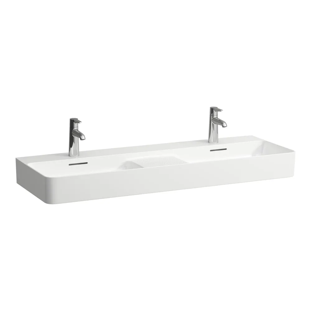 LAUFEN VAL Dvojumyvadlo do nábytku, se sníženou odkládací plochou s reliéfem 1200 x 420 x 115 mm #H8142820001081 - 000 - Bílá