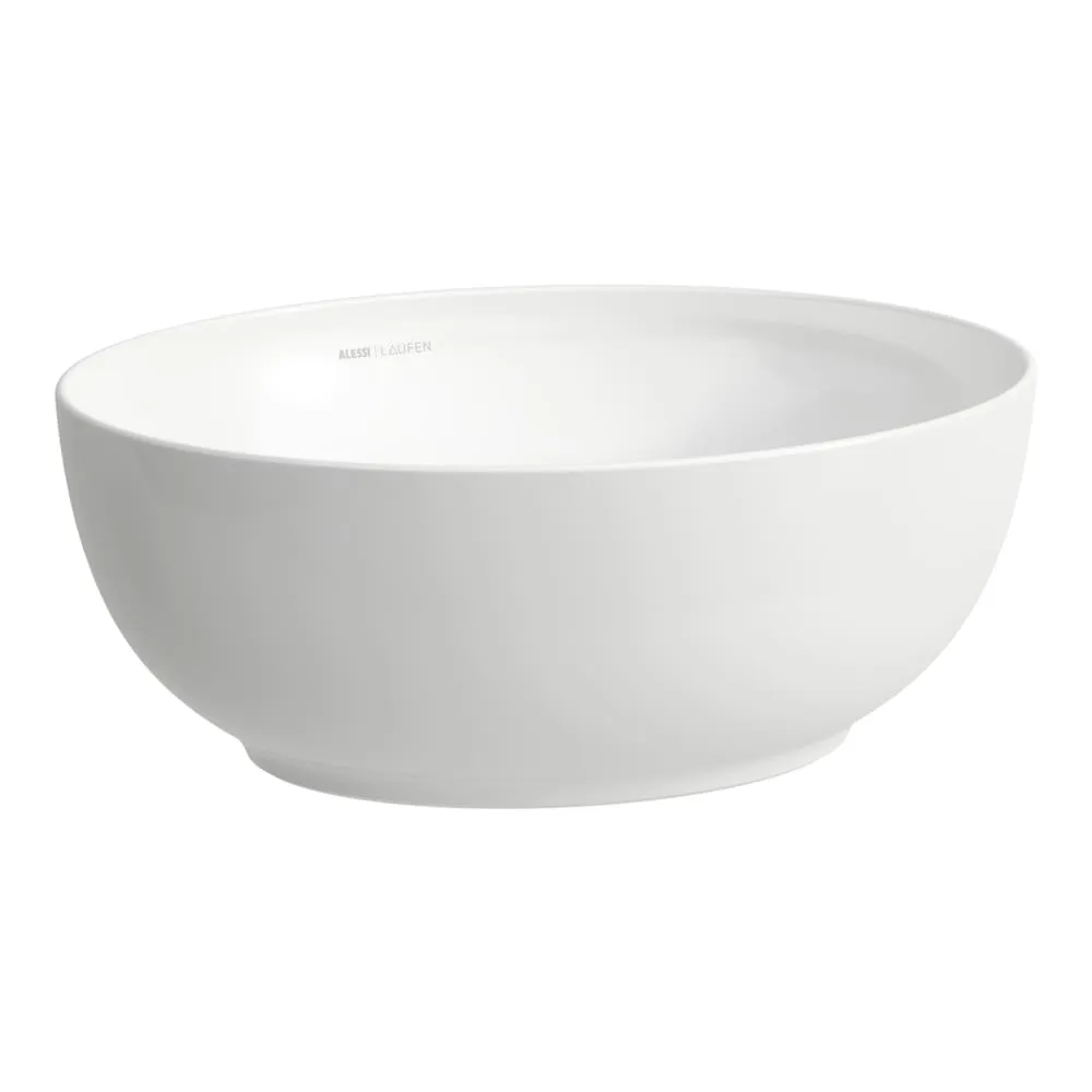 LAUFEN ILBAGNOALESSI Umyvadlová mísa, oválná, vč. keramické krytky odpadního ventilu 450 x 380 x 170 mm #H8189757571121 - 400 - Bílá LCC (LAUFEN Clean Coat)