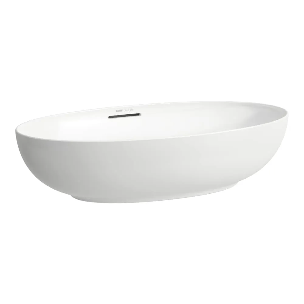 LAUFEN ILBAGNOALESSI Umyvadlová mísa s přepadem, oválná, vč. keramické krytky odpadního ventilu 700 x 405 x 170 mm #H8189781881091 - 400 - Bílá LCC (LAUFEN Clean Coat)