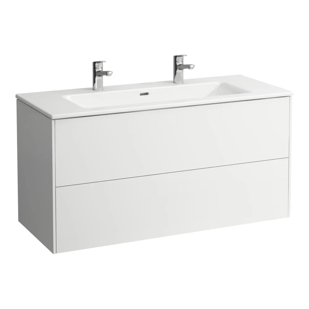 LAUFEN Umyvadlo 'slim' se skříňkou 1200 mm, se 2 zásuvkami, vč. dělícího systému do zásuvek 1200 x 500 x 610 mm #H8649632631071 - 260 - Bílá mat