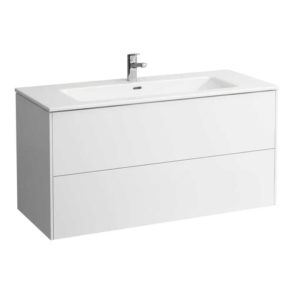 LAUFEN Umyvadlo 'slim' se skříňkou 1200 mm, se 2 zásuvkami, vč. dělícího systému do zásuvek 1200 x 500 x 610 mm #H8649632601041 - 260 - Bílá mat