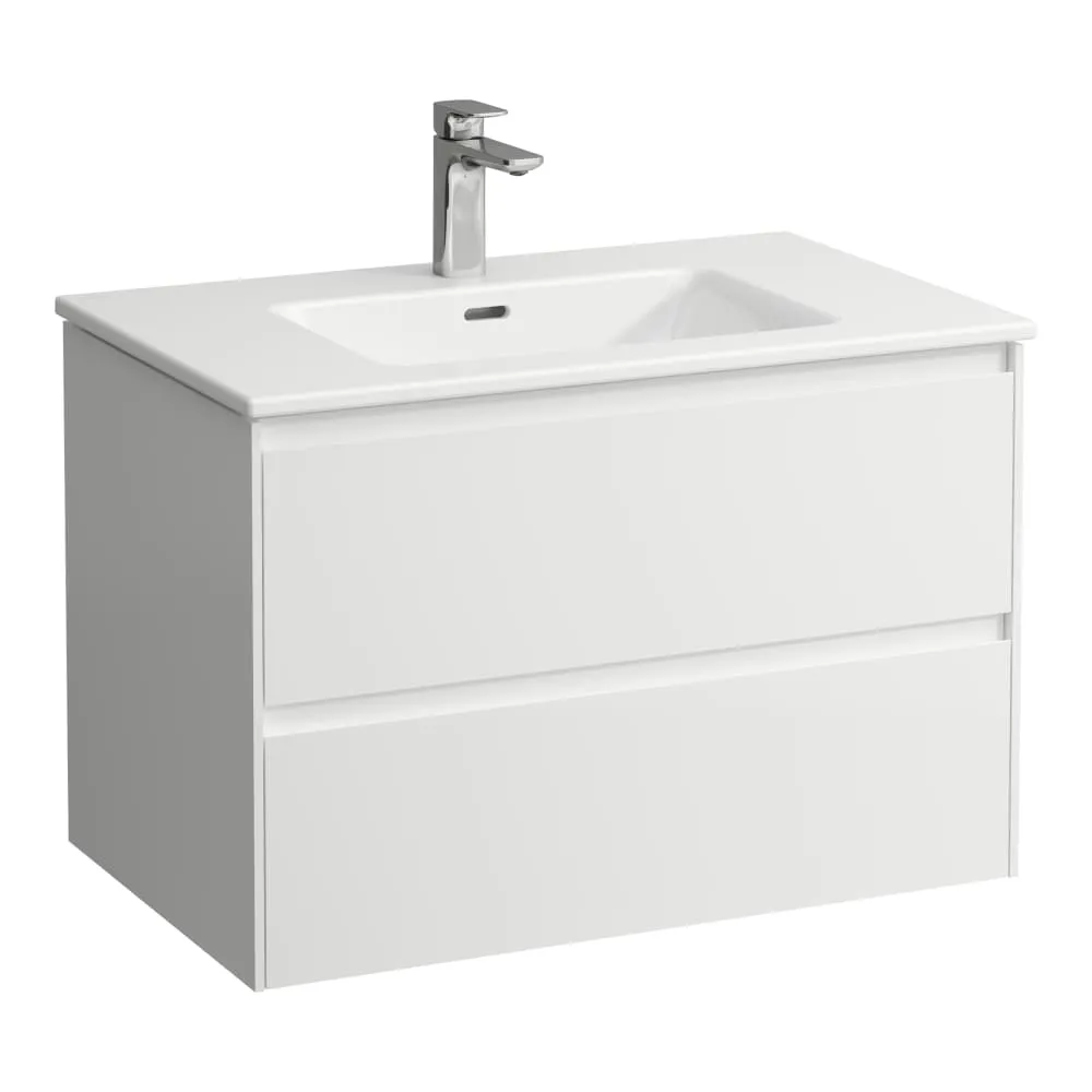 LAUFEN Umyvadlo 'slim' se skříňkou 800 mm, se 2 zásuvkami, vč. dělícího systému do zásuvek 800 x 500 x 535 mm #H8649652611041 - 260 - Bílá mat