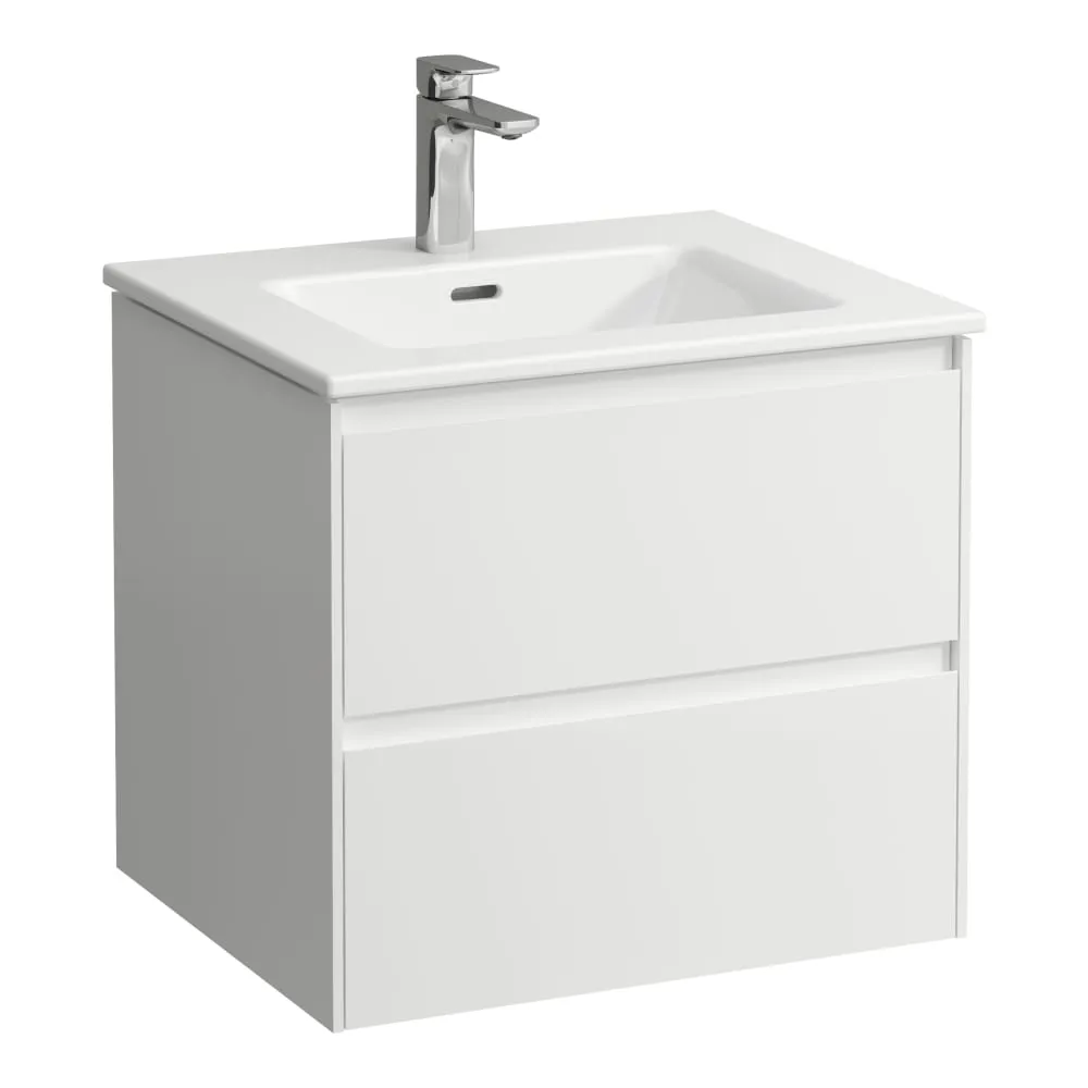 LAUFEN Umyvadlo 'slim' se skříňkou 600 mm, se 2 zásuvkami, vč. dělícího systému do zásuvek 600 x 500 x 535 mm #H8649642671041 - 260 - Bílá mat