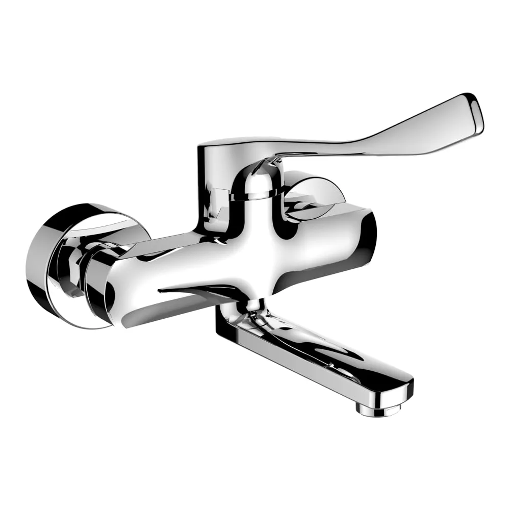 LAUFEN CITYPRO LIBERTY Umyvadlová nástěnná páková baterie s otočným výtokem, kartuše Ecototal, s lékařskou pákou, chrom #HF500922100694