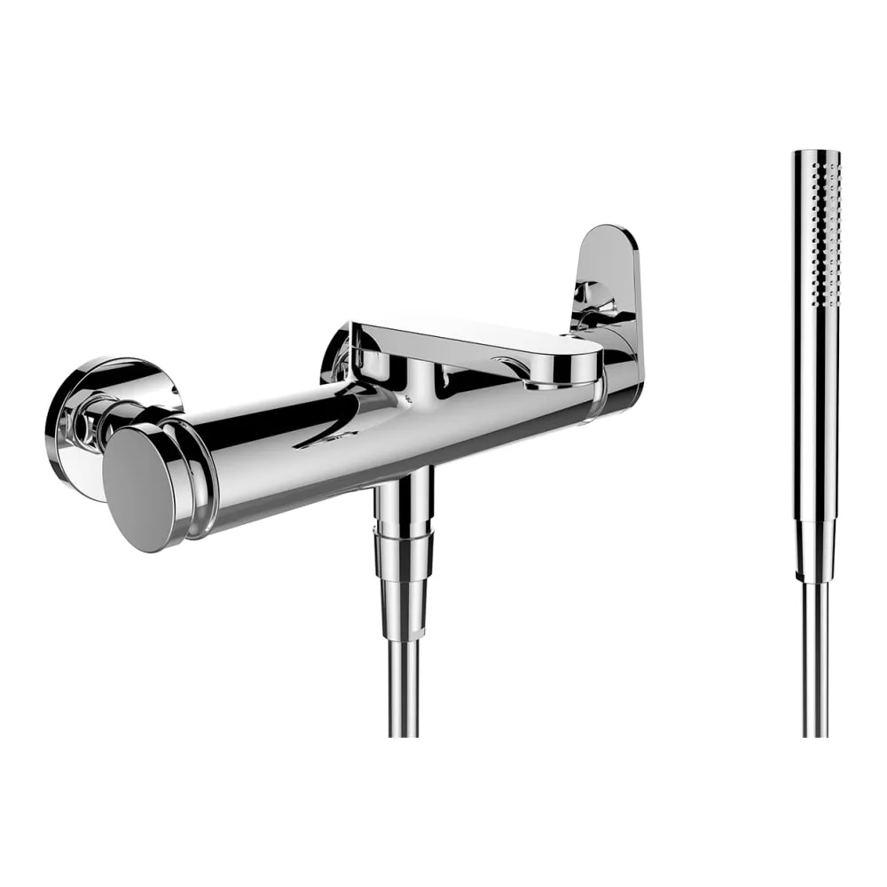 LAUFEN THE NEW CLASSIC Vanová nástěnná páková baterie, s přepínačem, včetně syntetické sprchové hadice 1 500 mm a ruční sprchy Twinstick #HF900560100600