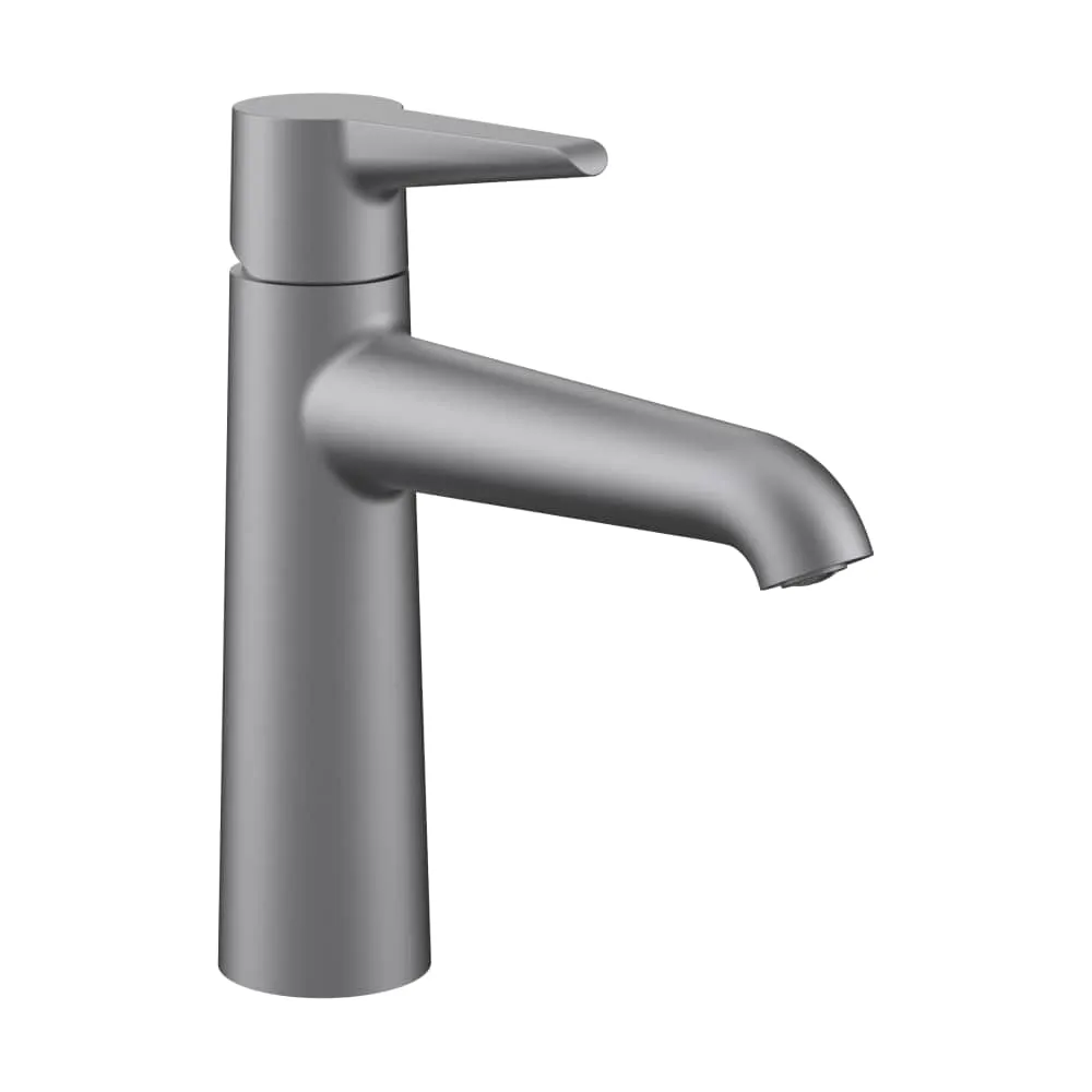 LAUFEN PURE Umyvadlová stojánková páková baterie, pevný výtok 140 mm, bez automatické výpusti, PVD inox kartáčovaná ocel #HF901704423000