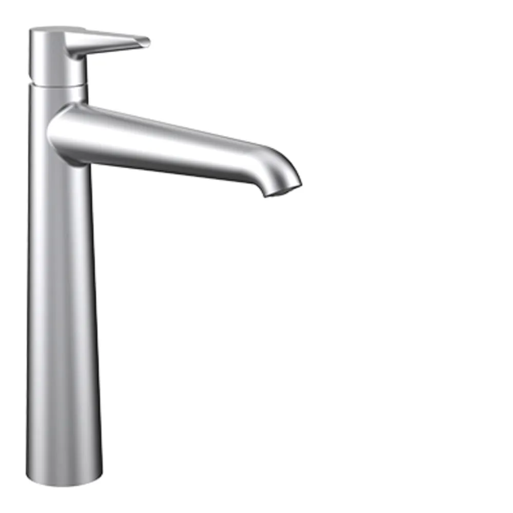 LAUFEN PURE Umyvadlová stojánková páková baterie vysoká, pevný výtok 190 mm, bez automatické výpusti, PVD kartáčovaná nerezová ocel #HF901714423000
