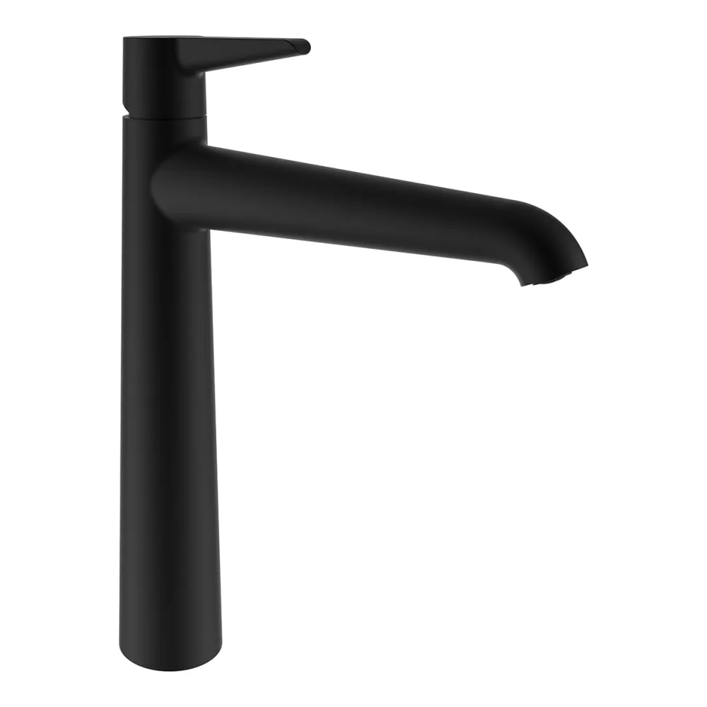 LAUFEN PURE Umyvadlová stojánková páková baterie vysoká, pevný výtok 190 mm, bez automatické výpusti, PVD titan černá matná #HF901714428000