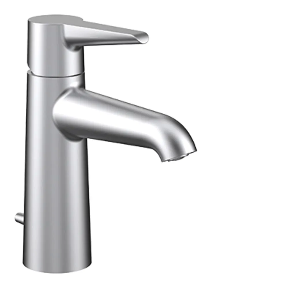 LAUFEN PURE Umyvadlová stojánková páková baterie, pevný výtok 110 mm, s automatickou výpustí, PVD inox kartáčovaná ocel #HF901701423000