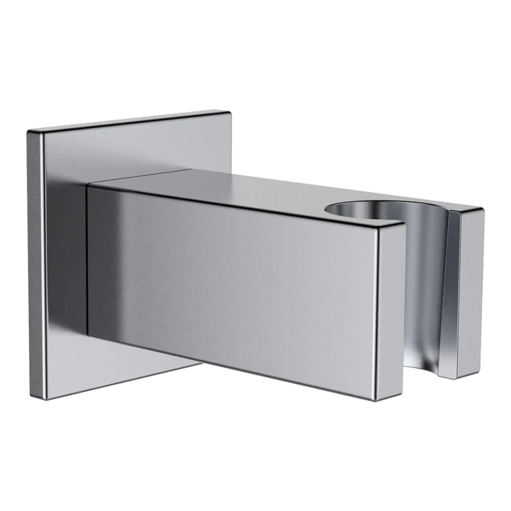 LAUFEN Připojení sprchové hadice 1/2" s nástěnným držákem ruční sprchy, se zavzdušňovacím ventilem, PVD inox kartáčovaná ocel #HF901169441000