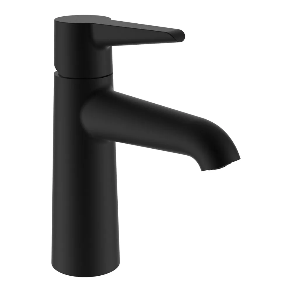 LAUFEN PURE Umyvadlová stojánková páková baterie, pevný výtok 110 mm, bez automatické výpusti, PVD titan černá matná #HF901702428000