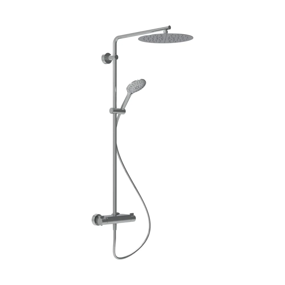 LAUFEN VIVID Sprchový sloup, termostatická baterie, hlavová sprcha 300 mm nerezová, ruční sprcha MyTwin120 - 3 funkce, sprchová hadice 160 cm, chrom #HF905452100630