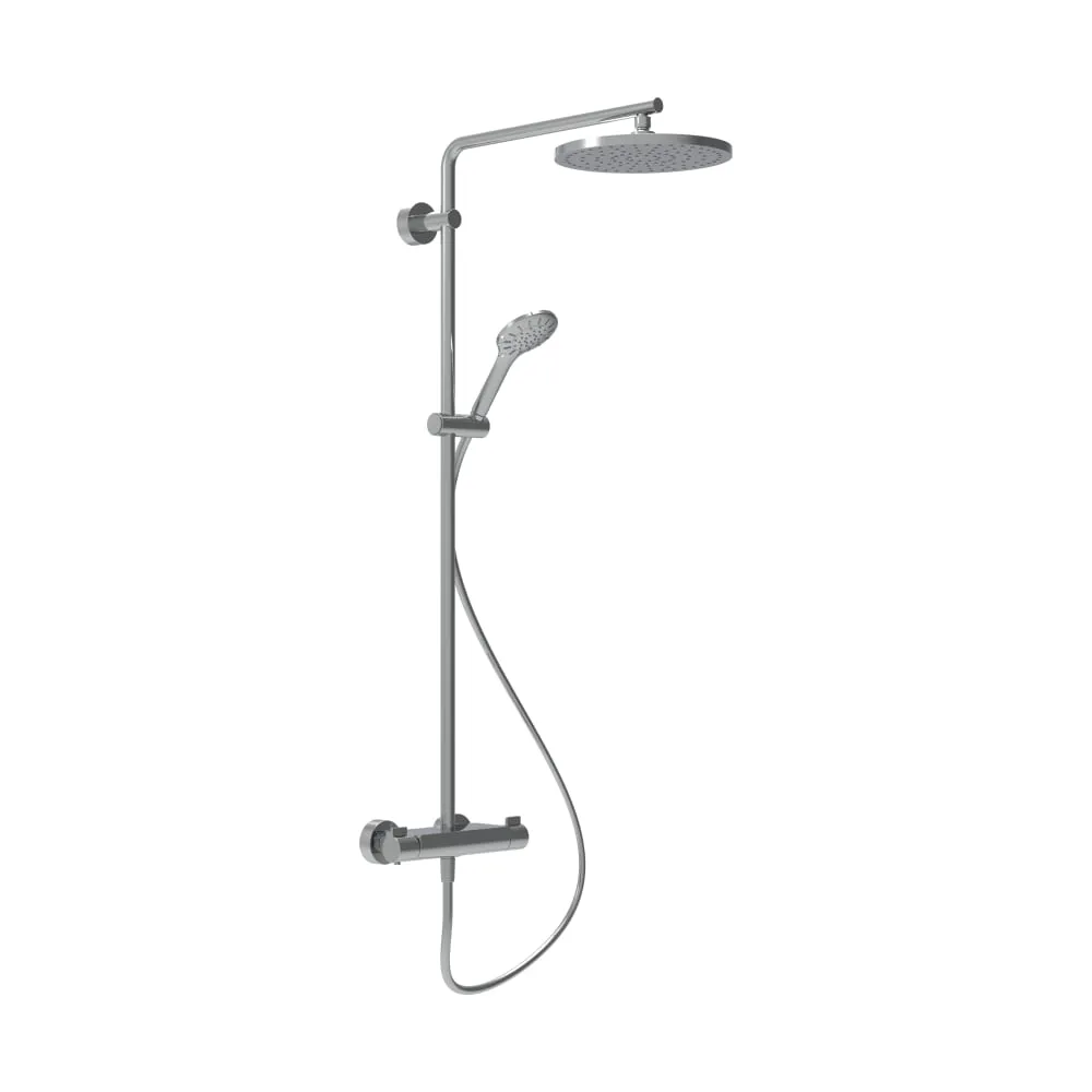 LAUFEN VIVID Sprchový sloup, termostatická baterie, hlavová sprcha 250 mm ABS, ruční sprcha MyTwin100 - 1 funkce, sprchová hadice 160 cm, chrom #HF905452100625