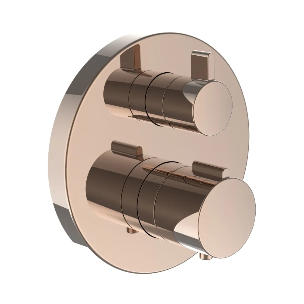 LAUFEN THERM Vrchní sada podomítkové vanové termostatické baterie, pro Simibox a Simibox Light, s 2-cestným přepínačem, PVD zlatorůžová #HF905475465000