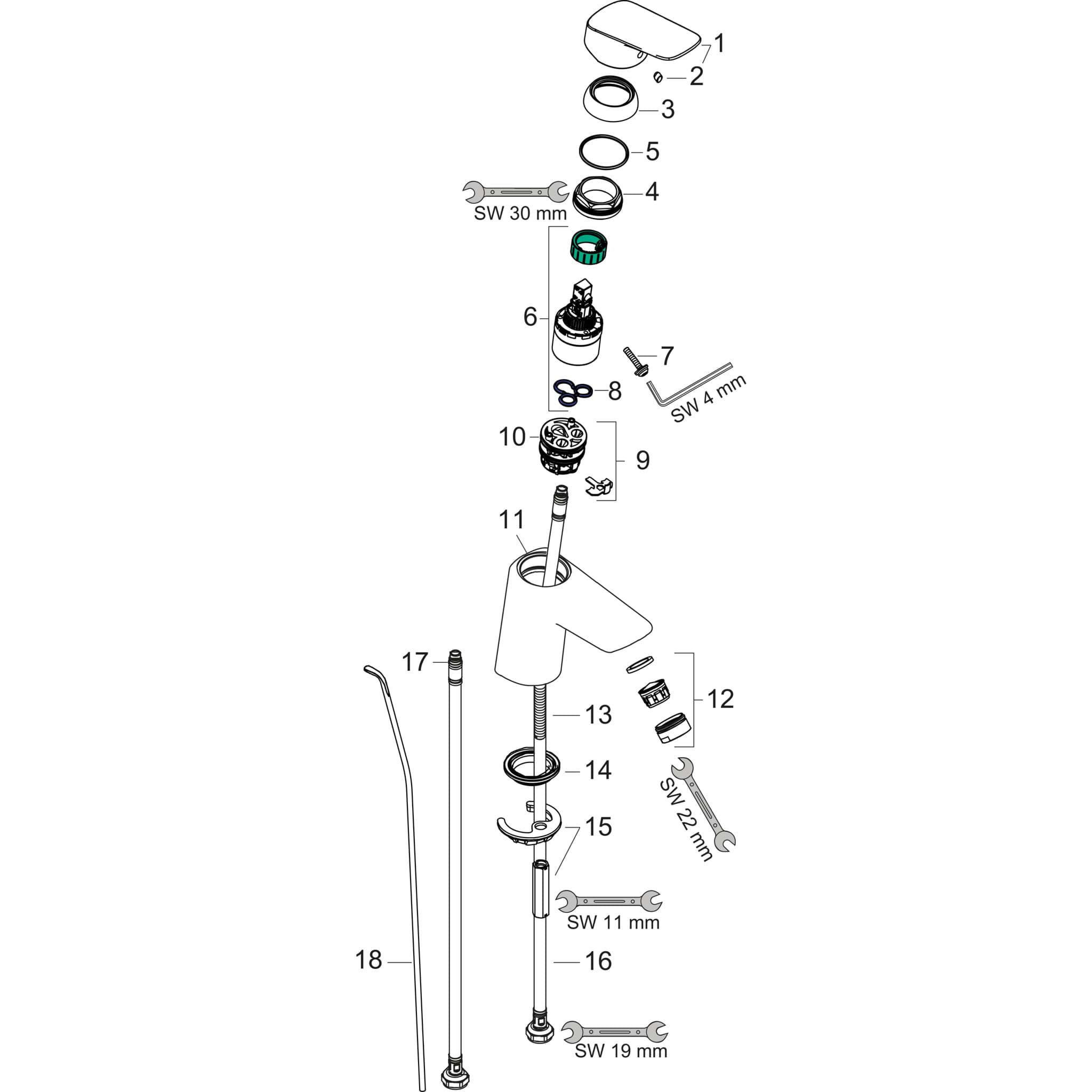 HANSGROHE MyCube jednopáková umyvadlová baterie M s výsuvným odpadem #71010000