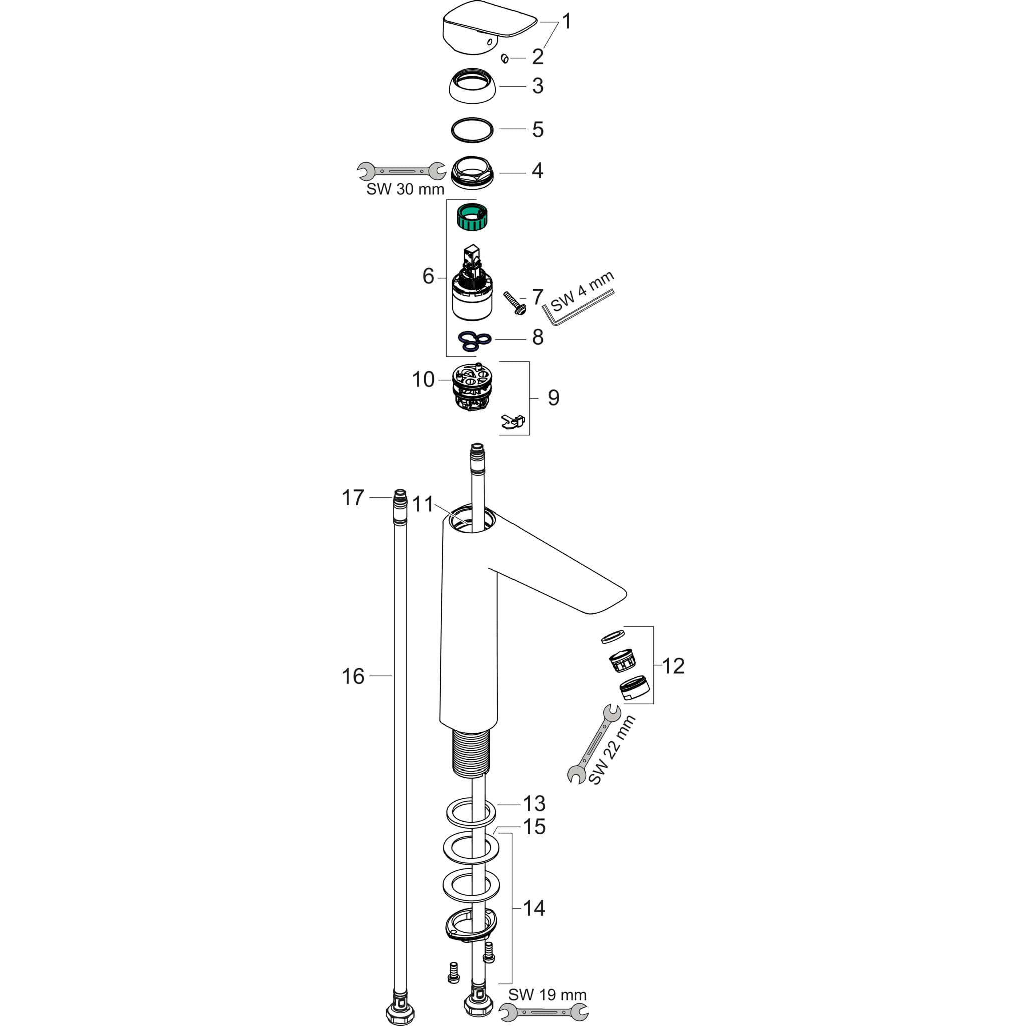 HANSGROHE Jednopáková umyvadlová baterie hansgrohe MyCube XL bez výsuvného odpadu #71012000