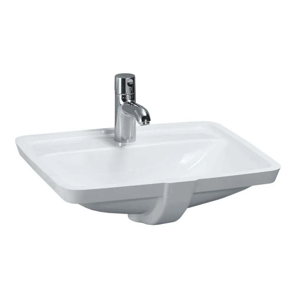 LAUFEN PRO Vestavné umyvadlo, včetně montážního příslušenství 892963, broušená horní hrana 490 x 360 x 170 mm #H8119664001091 - 000 - Bílá