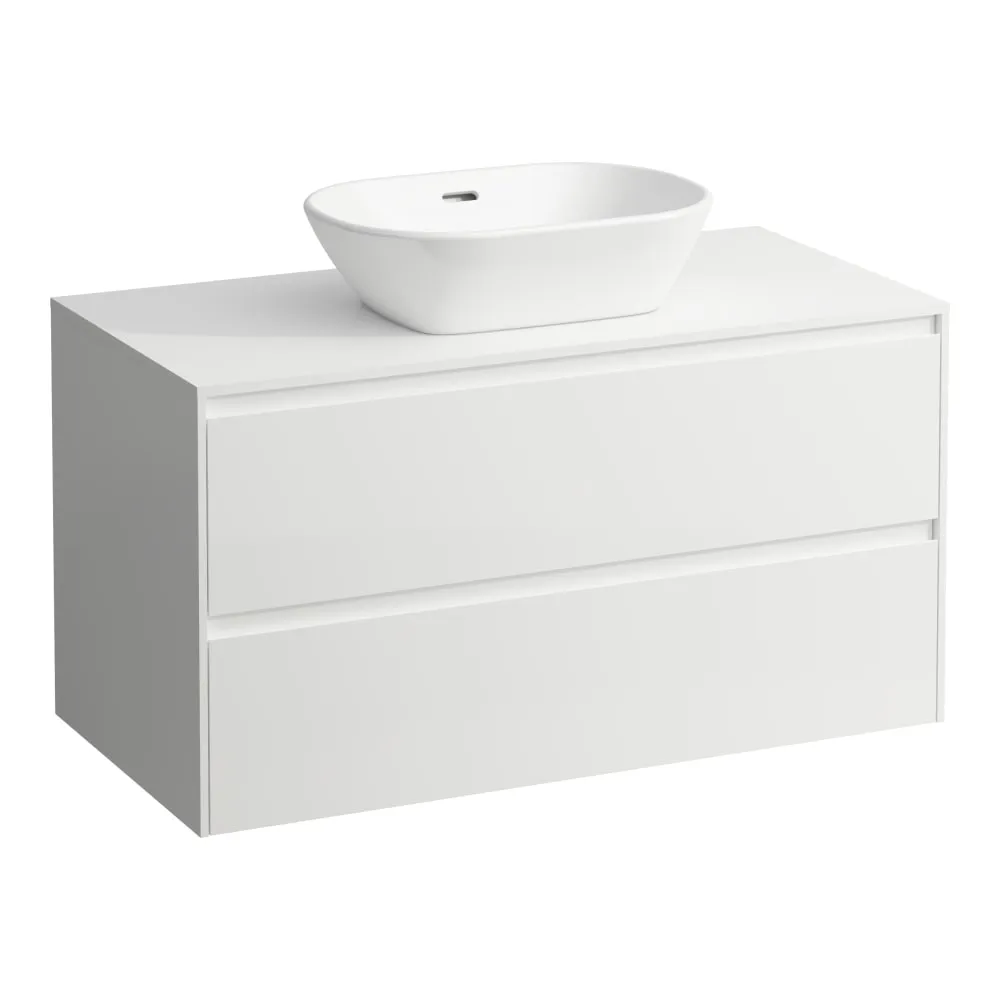 LAUFEN LANI Zásuvkový element 1000, se 2 zásuvkami, s výřezem uprostřed, top 12 mm 985 x 495 x 525 mm #H4043211122601 - 260 - Bílá mat