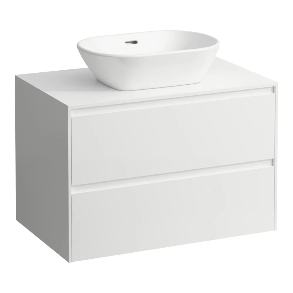 LAUFEN LANI Zásuvkový element 800, se 2 zásuvkami, s výřezem uprostřed, top 12 mm 785 x 495 x 525 mm #H4043111122671 - 260 - Bílá mat