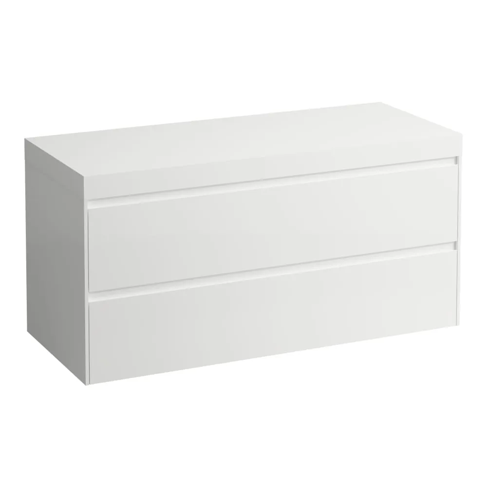 LAUFEN LANI Modulární sestava 1200, umyvadlová deska 65 mm (.260 bílá mat), bez výřezu,se 2 zásuvkami 1185 x 495 x 580 mm #H4045701129901 - 260 - Bílá mat