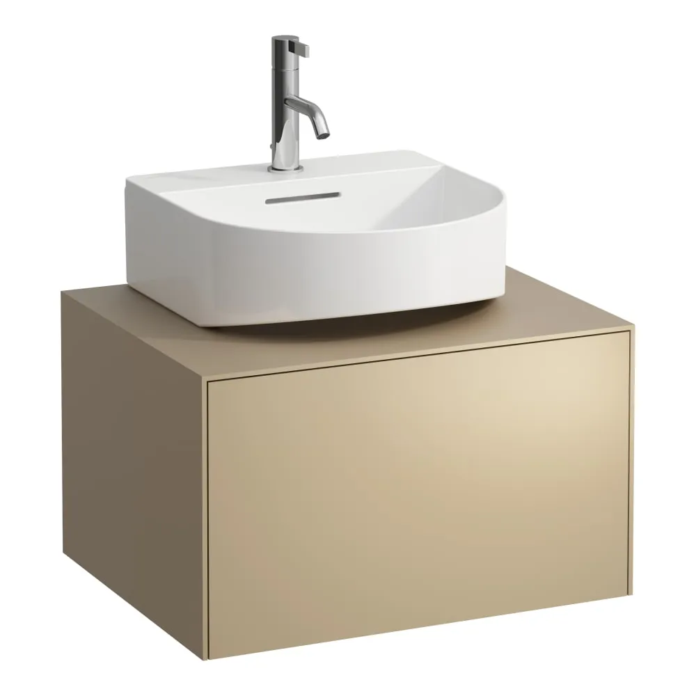 LAUFEN SONAR Skříňka pod umyvadlo, s 1 zásuvkou, pro umývátko H816341, s výřezem uprostřed 575 x 455 x 340 mm #H4054310340401 - 040 - Zlatá (lak)