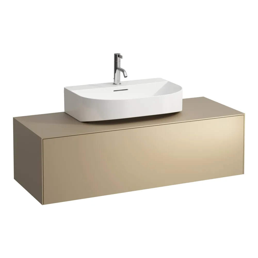 LAUFEN SONAR Skříňka pod umyvadlo, s 1 zásuvkou, pro umývátka H816341, H816342, s výřezem uprostřed 1175 x 455 x 340 mm #H4054510340411 - 040 - Zlatá (lak)