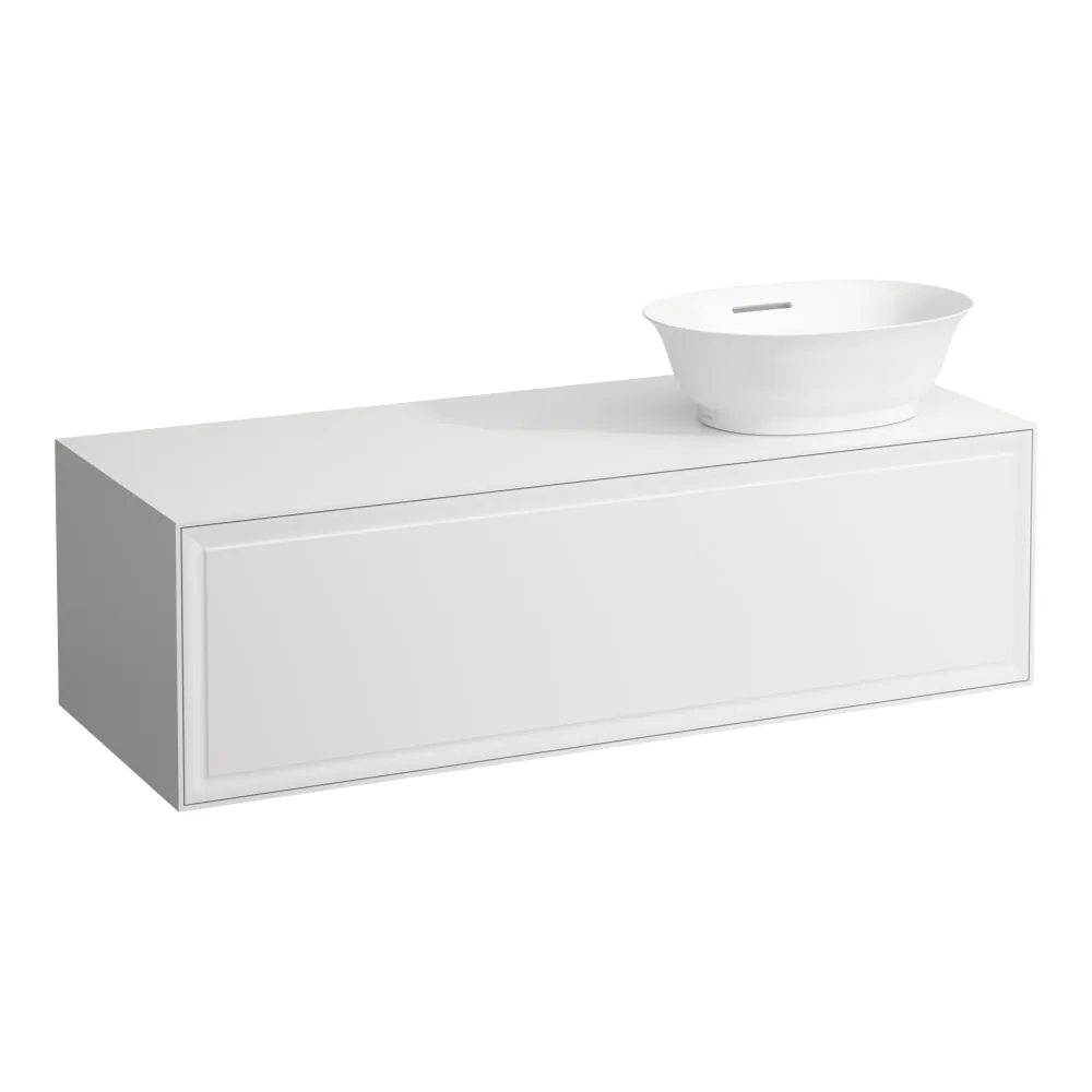 LAUFEN THE NEW CLASSIC Skříňka pod umyvadlo, s 1 zásuvkou, s výřezem vpravo, pro umyvadlové mísy H812852, H812853 1175 x 455 x 345 mm #H4060820856311 - 170 - Bílá mat