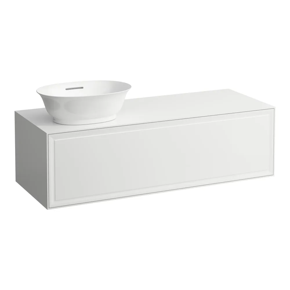 LAUFEN THE NEW CLASSIC Skříňka pod umyvadlo, s 1 zásuvkou, s výřezem vlevo, pro umyvadlové mísy H812852, H812853 1175 x 455 x 345 mm #H4060810856311 - 170 - Bílá mat