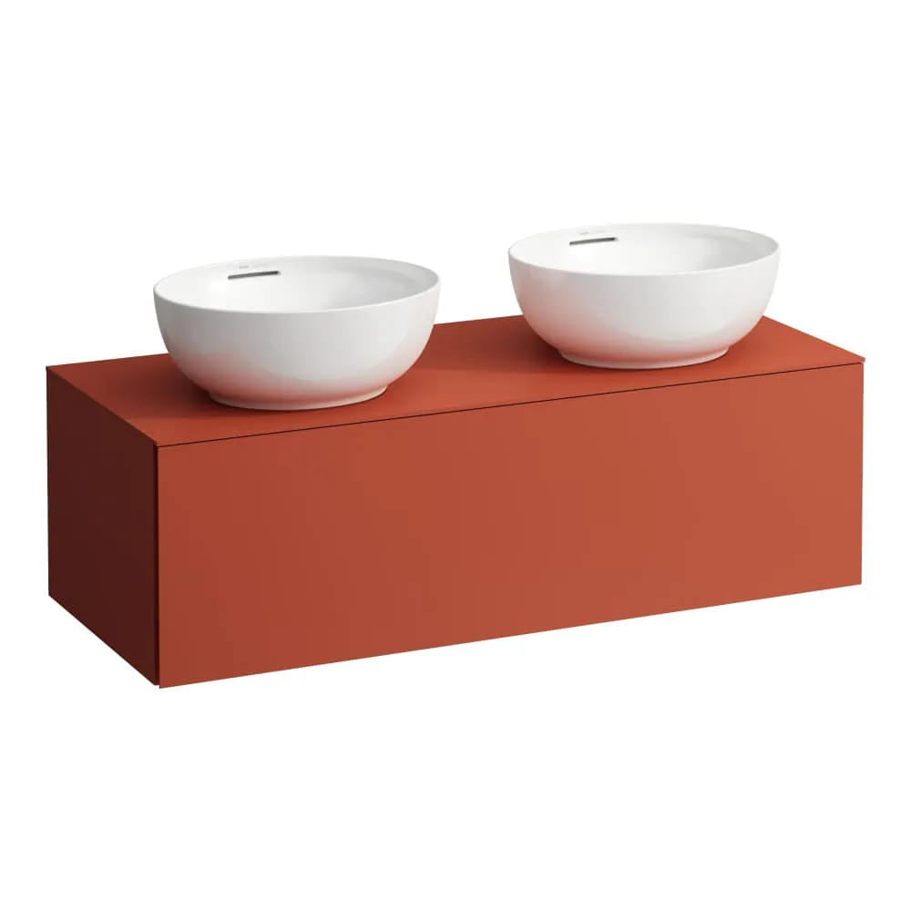 LAUFEN ILBAGNOALESSI Zásuvkový element 1200, s jednou zásuvkou, s výřezem vlevo a vpravo, pro umyvadlo H818975/6 1200 x 500 x 370 mm #H4303140972691 - 269 - Terracotta