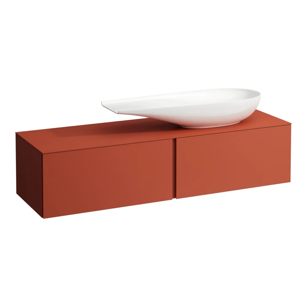 LAUFEN ILBAGNOALESSI Zásuvkový element 1600, se 2 zásuvkami, s výřezem vpravo, pro umyvadlo H818974 1600 x 500 x 370 mm #H4303430972691 - 269 - Terracotta