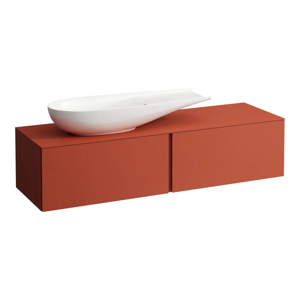 LAUFEN ILBAGNOALESSI Zásuvkový element 1600, se 2 zásuvkami, s výřezem vlevo, pro umyvadlo H818974 1600 x 500 x 370 mm #H4303420972701 - 269 - Terracotta