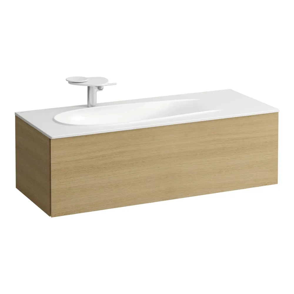 LAUFEN ILBAGNOALESSI Skříňka pod umyvadlo 1200, s 1 zásuvkou, s výřezem pro sifon vlevo, pro umyvadlo H817979 1195 x 490 x 365 mm #H4304410979991 - 250 - Světlý dub