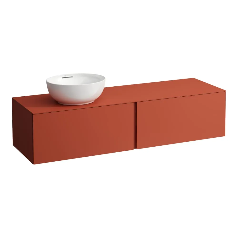 LAUFEN ILBAGNOALESSI Zásuvkový element 1600, se 2 zásuvkami, s výřezem vlevo, pro umyvadlo H818975/6, H818977/8 1600 x 500 x 370 mm #H4303520972691 - 269 - Terracotta