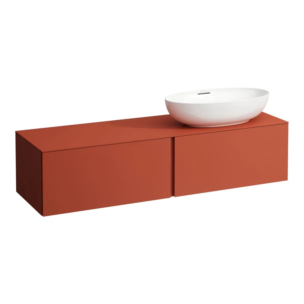 LAUFEN ILBAGNOALESSI Zásuvkový element 1600, se 2 zásuvkami, s výřezem vpravo, pro umyvadlo H818975/6, H818977/8 1600 x 500 x 370 mm #H4303530972701 - 269 - Terracotta
