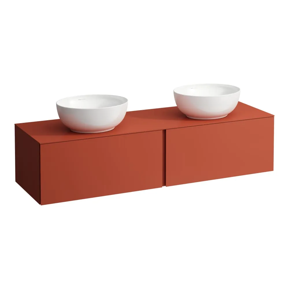 LAUFEN ILBAGNOALESSI Zásuvkový element 1600, se 2 zásuvkami, s výřezy vlevo a vpravo, pro umyvadlo H818975/6, H818977/8 1600 x 500 x 370 mm #H4303540972701 - 269 - Terracotta