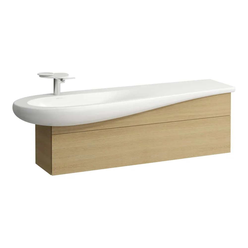 LAUFEN ILBAGNOALESSI Skříňka pod umyvadlo 1600, s 1 zásuvkou, s výřezem pro sifon vlevo, pro umyvadlo H814971 1350 x 320 x 340 mm #H4304510972701 - 250 - Světlý dub