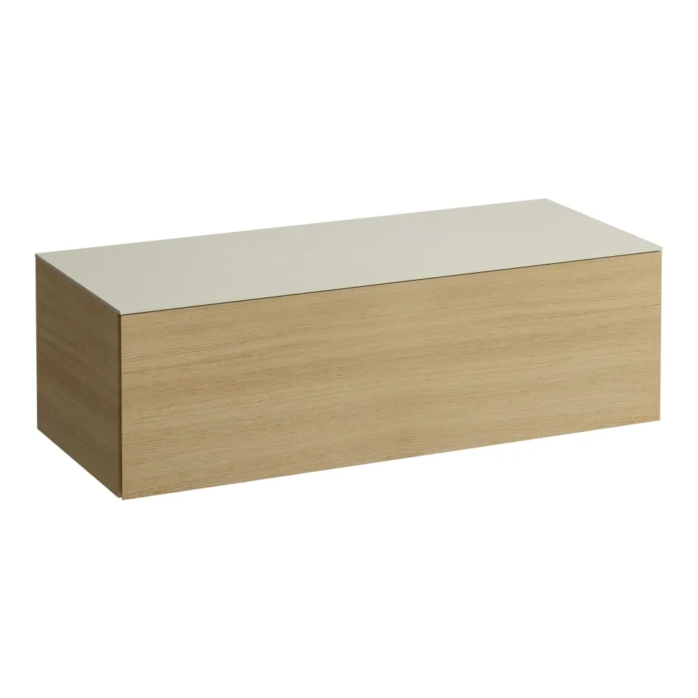 LAUFEN ILBAGNOALESSI Zásuvkový element 1200, s 1 zásuvkou, bez výřezu, s vrchní deskou Calce Avorio 1200 x 500 x 370 mm #H4313000979901 - 250 - Světlý dub