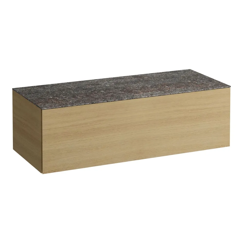LAUFEN ILBAGNOALESSI Zásuvkový element 1200, s jednou zásuvkou, bez výřezu, s vrchní deskou Marrone Naturale 1200 x 500 x 370 mm #H4323000979901 - 250 - Světlý dub